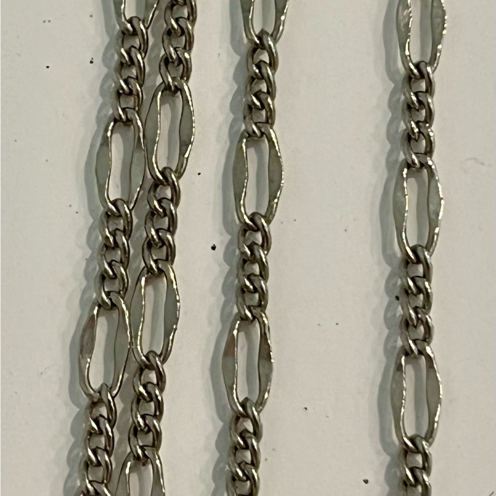 Adjustable Silver-tone Figaro 30” Chain w/ Turquoise Pendulum Pendant. - Picture 6 of 6